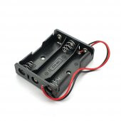 3lü 1,5V AA Kalem Pil Kutusu Yuvası 3x1,5V Kablolu Batarya Pil Tutucu - 1
