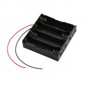 4lü 1,5V AA Kalem Pil Kutusu Yuvası 4x1,5V Kablolu Batarya Pil Tutucu thumbnail 5