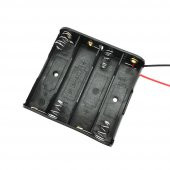 4lü 1,5V AA Kalem Pil Kutusu Yuvası 4x1,5V Kablolu Batarya Pil Tutucu thumbnail 7