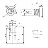 5.5mm x 2.1mm DC Güç Soketi Plastik Panel Montaj Tip Adaptör - 8