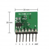 TX118A 4 Kanal 433Mhz Verici Kablosuz Haberleşme 25metre EV1527 - 5