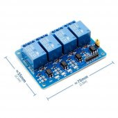 4 Kanal 12V Röle Modül  AC 250V 10A  Optokuplör İzolasyon - 7