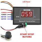 30A 60V DC Motor Hız Kontrol Devresi Panel Tip Potansiyometre - 8