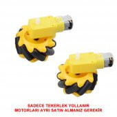48mm Omni Mecanum Tekerlek Çifti 45 Derece Açılı 9 Roller 1:48 - 4