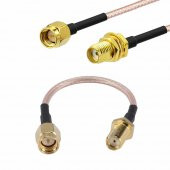 RG316 10cm SMA Erkek Dişi Kablo RF Uzatma Kablosu 50 Ohm 0-6Ghz Koaksiyel Wifi Gsm Gprs Anten thumbnail 1