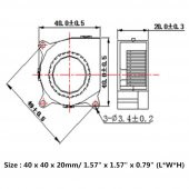 DC 12V 40x40mm Salyangoz Fan Soğutucu Türbin Turbo Radyal Yazıcı - 7