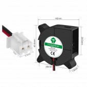 DC 12V 40x40mm Salyangoz Fan Soğutucu Türbin Turbo Radyal Yazıcı - 8