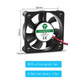 DC 12V FAN 5x5cm Kuluçka Fanı Soğutucu Peltier Cooler Pc Ekran Kartı 50x50mm - 7