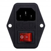 220V Erkek Power Soketi Sigorta Yuvalı ve Işıklı Açma Kapama Anahtarlı Kulaklıklı Montaj Tip thumbnail 1