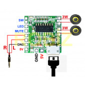Micro Usb Soketli PAM8403 5V 2x3w Stereo Müzik Ses Amfilikatörü - 2