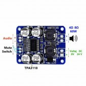 TPA3118 60W Mono Digital Ses Amfi Modül DC 12V-24V Tek Kanal Class D Amplifikatör Amfi Amplifier - 5