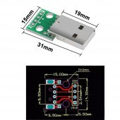 Usb Male To Dip Çevirici Pcb - 8