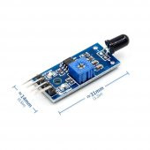 Alev Ateş Algılama Sensörü Flame IR İnfrared Kızılötesi Alarm thumbnail 1