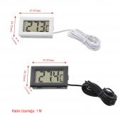 Termometre Mini Dijital Isı Ölçer -50C +110C Buzd. Akv. Oda - 1