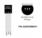 DS18B20 DS1820 Sıcaklık Isı Sensörü Dijital Termometre Ic -55C 125C - 3