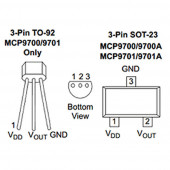 Microchip MCP9700-E/TO Analog Sıcaklık Isı Sensörü LM35 Muadili - 7