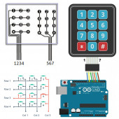 4 x 3 Matrix Membran Keypad 12 Buton Tuş Takımı Keyboard Klavye Alarm Şifre Kilit Röle Kontrol - 8