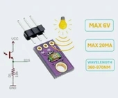 TEMT6000 Ortam Işık Sensörü Görünür Işık Yoğunluğu Parlaklık Gece Gündüz Aydınlık Algılayıcı thumbnail 2