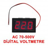 0.56 AC 70-500V Dijital Kırmızı Voltmetre İki Telli Panel Tip - 1