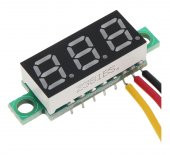 0.28 inch DC 0-100V Mini Digital Voltmetre 3 Kablolu DC Kırmızı - 6