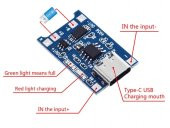 TP4056 Korumalı Lityum Pil Şarj Devresi Type C Usb Batarya thumbnail 2