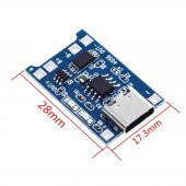 TP4056 Korumalı Lityum Pil Şarj Devresi Type C Usb Batarya thumbnail 8