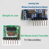 4 Kanal 433Mhz RF Alıcı Verici Kit - 1527 Formatını Öğrenebilir thumbnail 1