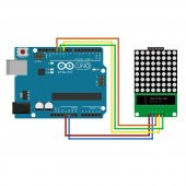 MAX7219 Nokta Led Matris Modülü 8x8 Matris Ortak Katot 64 Nokta - 8