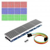 MAX7219 4lü Dot Matrix Modül 64 Nokta Led Ekran 5V 8x8 Matris 5 Pin Kontrol Ortak Katot - 7