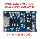 TP4056 Korumalı Lityum Pil Şarj Devresi Micro Usb Batarya - 8