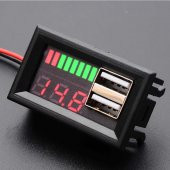 USB Soketli Voltmetreli Akü Kapasite Göstergesi 12V Pil uyumlu - 2
