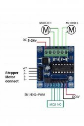Mini L293D Motor Modül-4 Adet DC Motor Sürücü - Step Motor Sürücü - 8