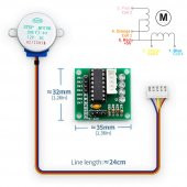 12V 28BYJ48 Step Motor + ULN2003A Sürücü Kartı - 8