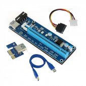 PCI Express to PCIe Adaptör Set USB 3.0 Riser Kartı 1x to 16x Mining-Bitcoin-Crypto - 1