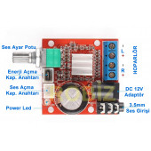 PAM8610 2x 10W Stereo Amplifikatör Modül  DC 6-15V Class D Amfi Devresi Ses Kontrol Potu thumbnail 8