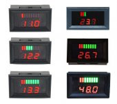 Akü Pil Kapasite Göstergesi Voltmetreli 70V-12V/24V/36V/48V/60V Pillerle Uyumlu  Kurşun Asit Batarya thumbnail 2