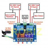 XH-M452 12V Sıcaklık Nem Kontrollü Dijital Termostat Kuluçka Pet - 8