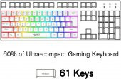 BİLGE Kablolu Kompakt oyun klavyesi Mini 61 Tuşları 11 RGB Arka ışık Efektleri Tuşları. - 2