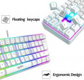 BİLGE Kablolu Kompakt oyun klavyesi Mini 61 Tuşları 11 RGB Arka ışık Efektleri Tuşları. - 3