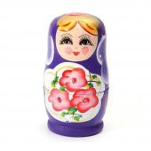 Ahşap Matruşka Bebek Beşli Set Mor - 4
