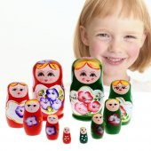 Ahşap Matruşka Bebek Beşli Set Kırmızı - 2