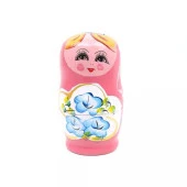 Ahşap Matruşka Bebek Beşli Set Pembe - 3