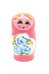 Ahşap Matruşka Bebek Beşli Set Pembe - 8