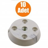 Mobilya Masa Sehpa Ayağı Aparatı Düz Ayak Tabanı Beyaz (10 ADET) - 1