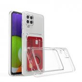 Samsung Galaxy M12 Kılıf Kartlıklı Şeffaf Setra Clear Silikon Kapak - 1