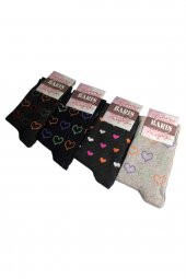 Barış Kalp Desenli Likralı Kadın Soket Çorap Adet - 2