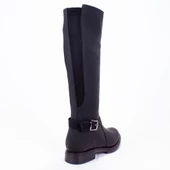 Dagoster DZA07-43621910 Siyah Günlük Streçli Düz Topuk Kadın Çizme - 4