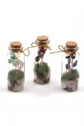 Doğal Taş Tüp Şişe İçinde Dekoratif Ağaç 7li Set - 1
