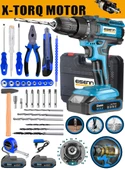 Eisenn Germany Technology Best Max Pro E-1400 Li Çift Akülü Vidalama Şarjlı Matkap 37 Pcs Komple Set - 1