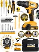 Eisenn Rainn E-2137 Yeni Nesil Metal Şanzıman Akülü Vidalama Matkap 37 Pcs Komple Set Hediyeli - 1